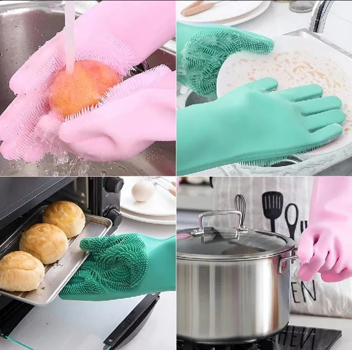 Pair of 2 Silicone Kitchen Gloves