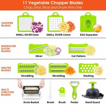 6 in 1 Multifunction Vegetable Chopper & Slicer Manual Vegetable Cutter